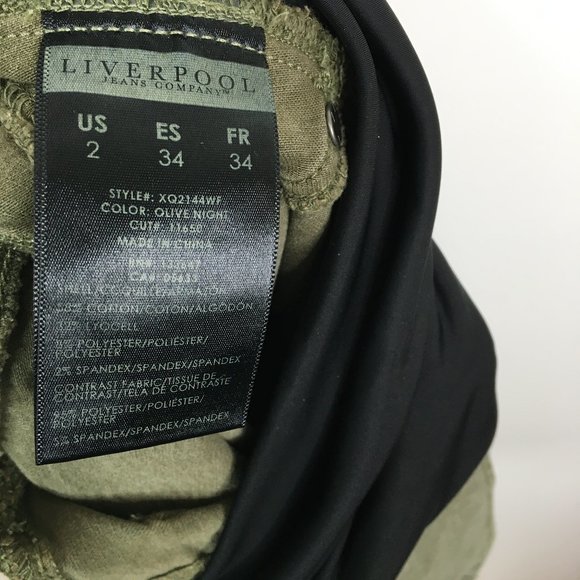 Liverpool Maternity Olive Denim Ankle Cargo Pants - Picture 8 of 9